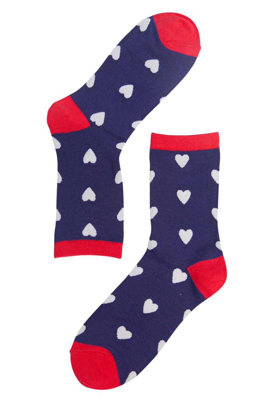 Women's Bamboo Socks - Navy Blue, Hearts