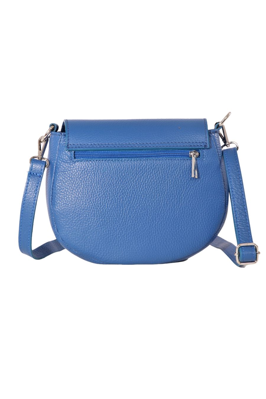 Royal Blue Genuine Italian Leather Crescent Shaped Crossbody Bag