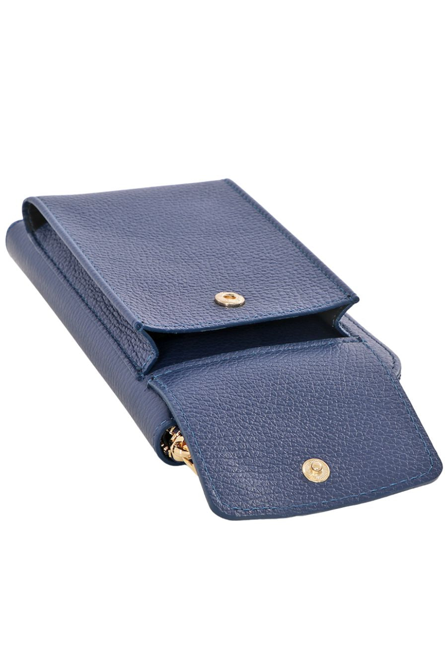 Navy Blue Genuine Italian Leather Mobile Phone Wallet Combo Bag