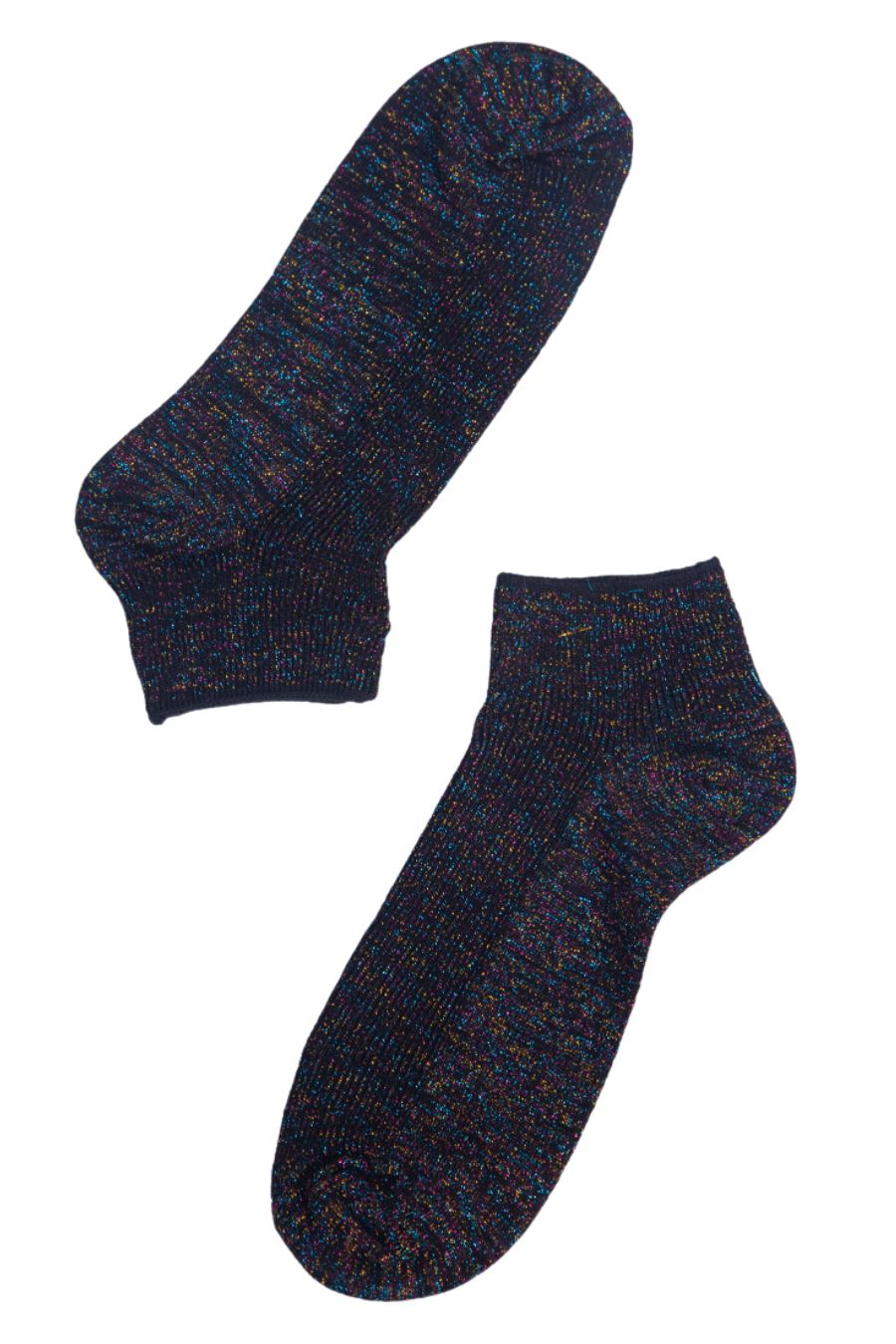 black rainbow glitter trainer socks 