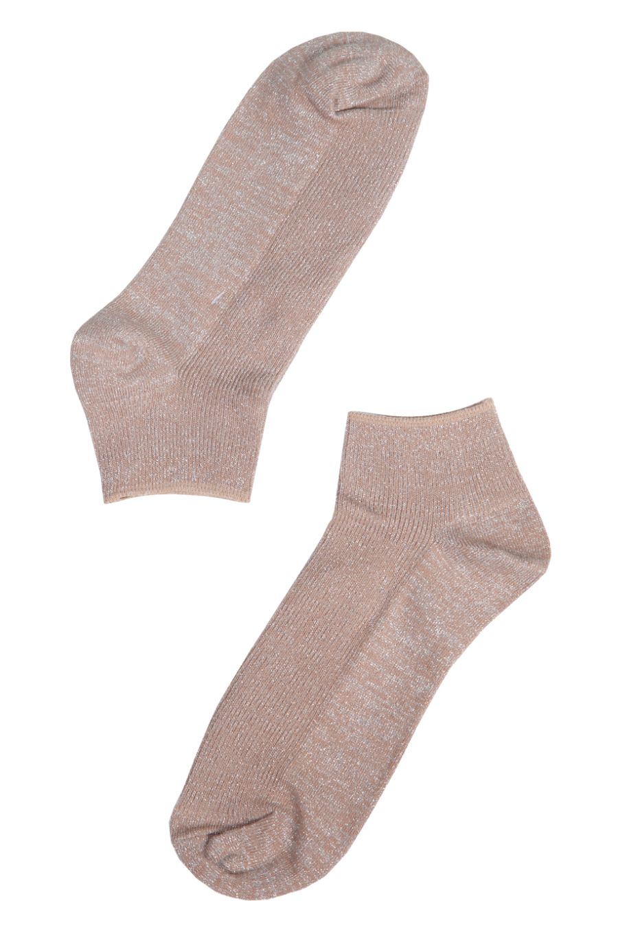 beige trainer socks with an all over silver glitter sparkle