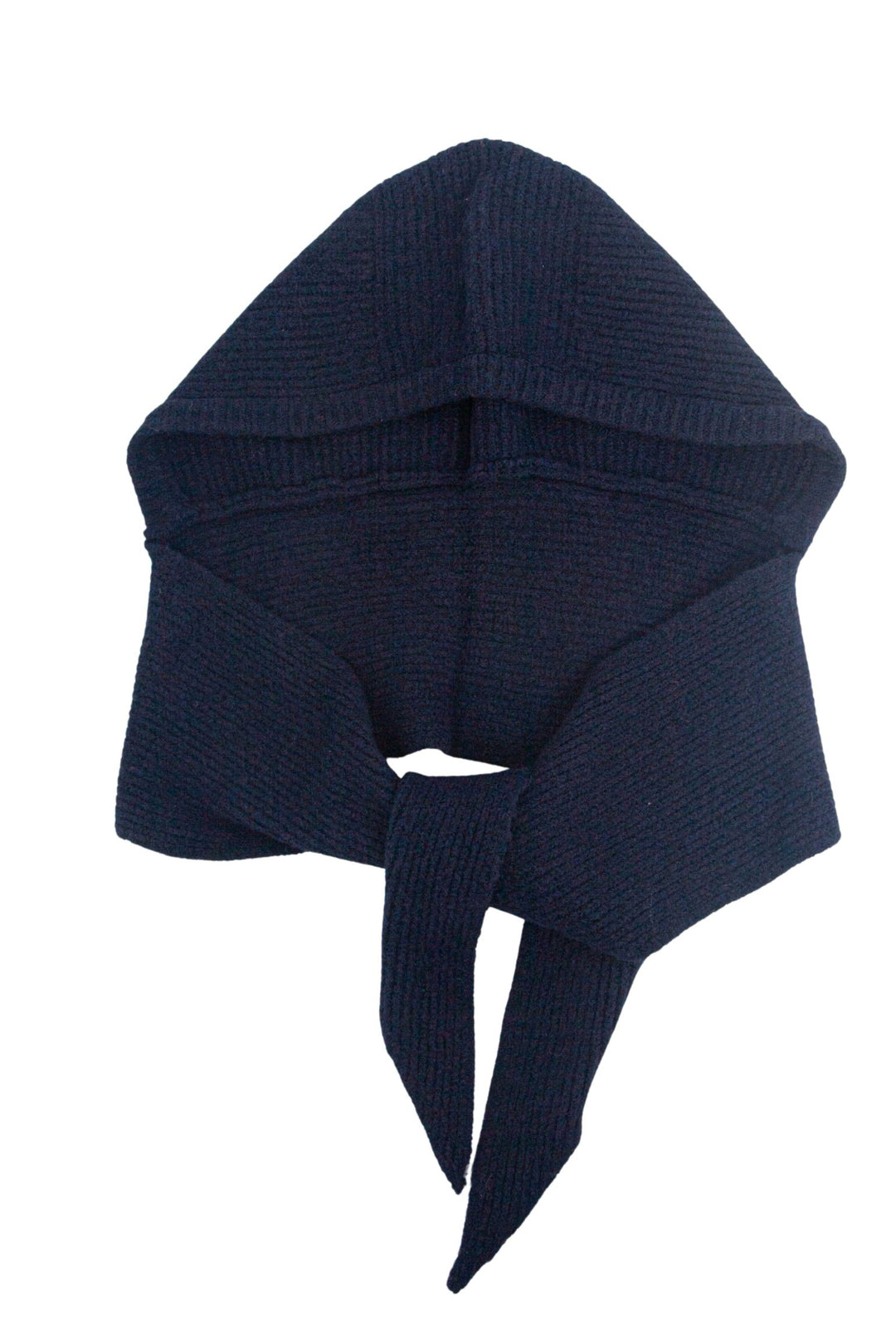 Plain Triangle Hooded Scarf in Navy Blue