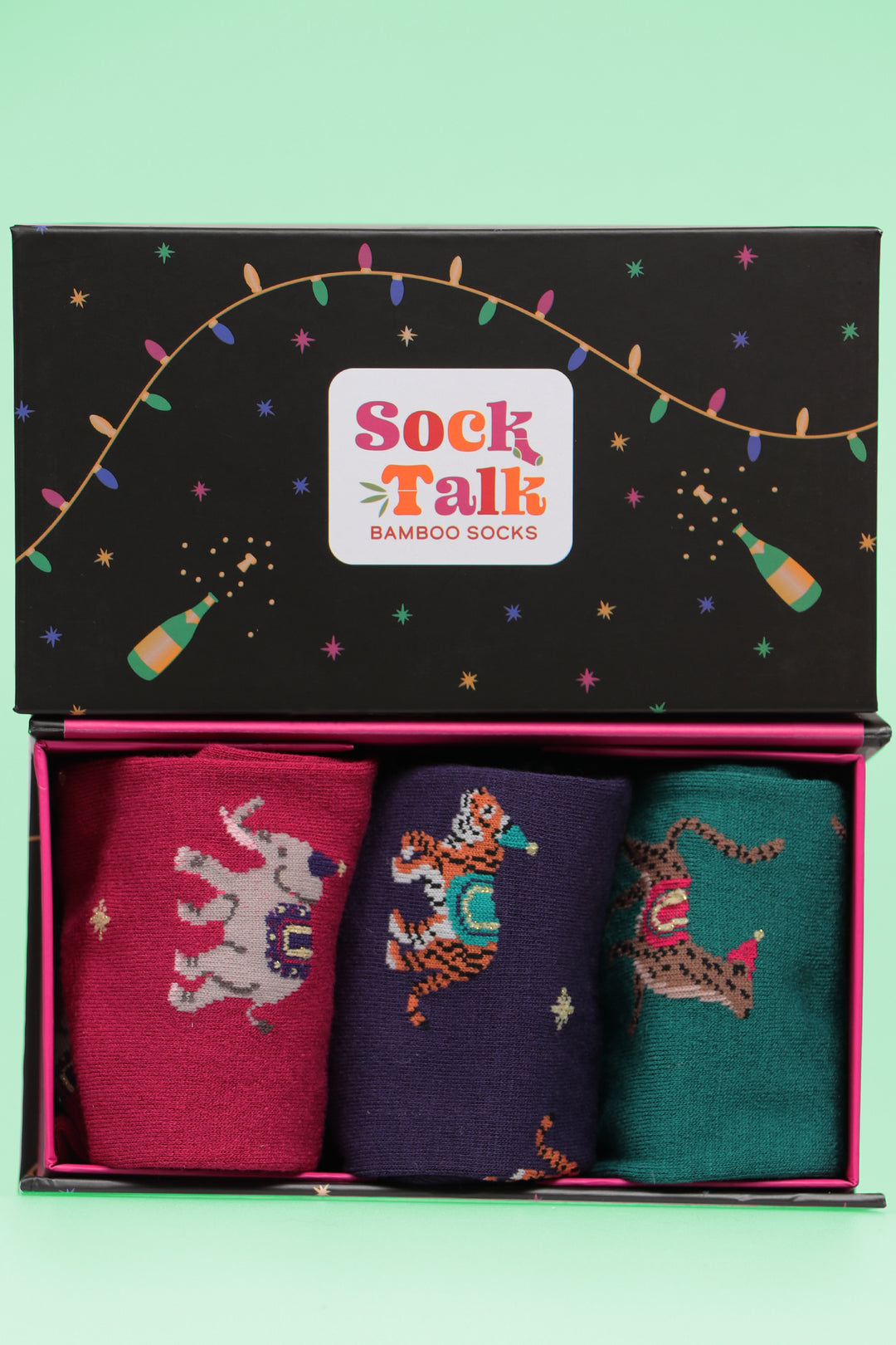 Women's Bamboo Socks Gift Box - Party Animals