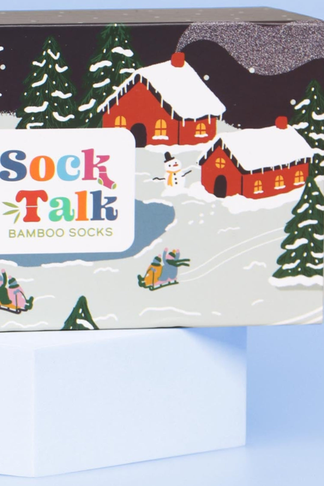 Neutral Winter Scene Sock Box (Box Only)