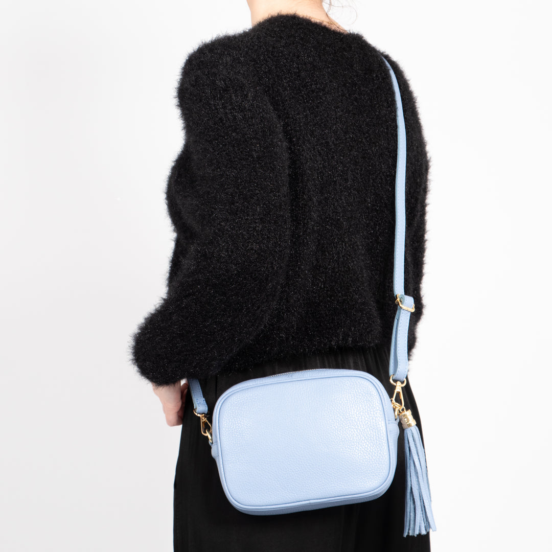 Beau Crossbody Bag - Azure Blue, Pebbled