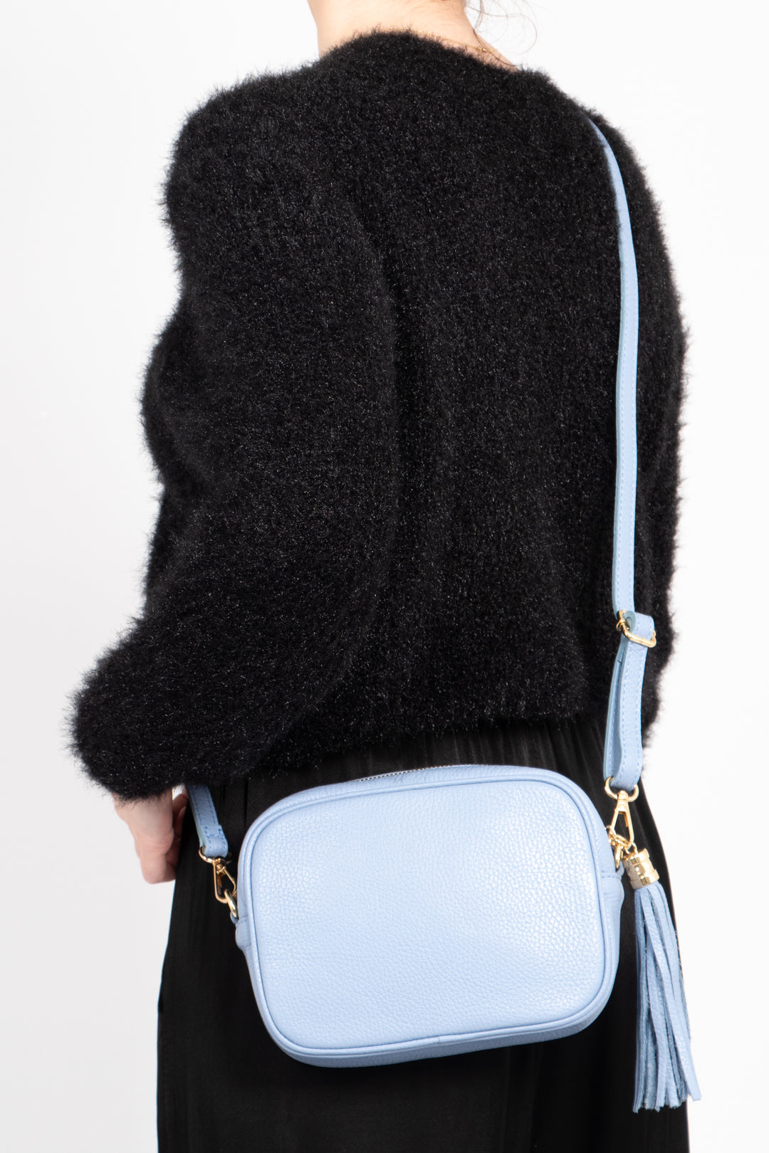 Beau Crossbody Bag - Azure Blue, Pebbled