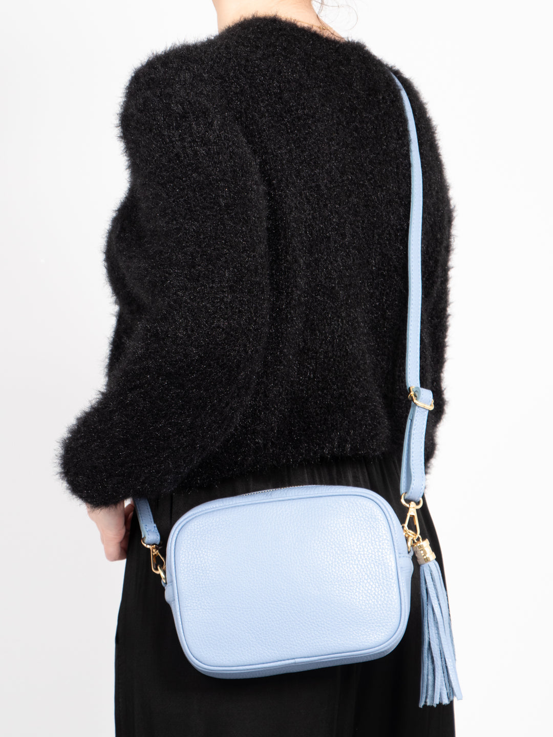 Beau Crossbody Bag - Azure Blue, Pebbled