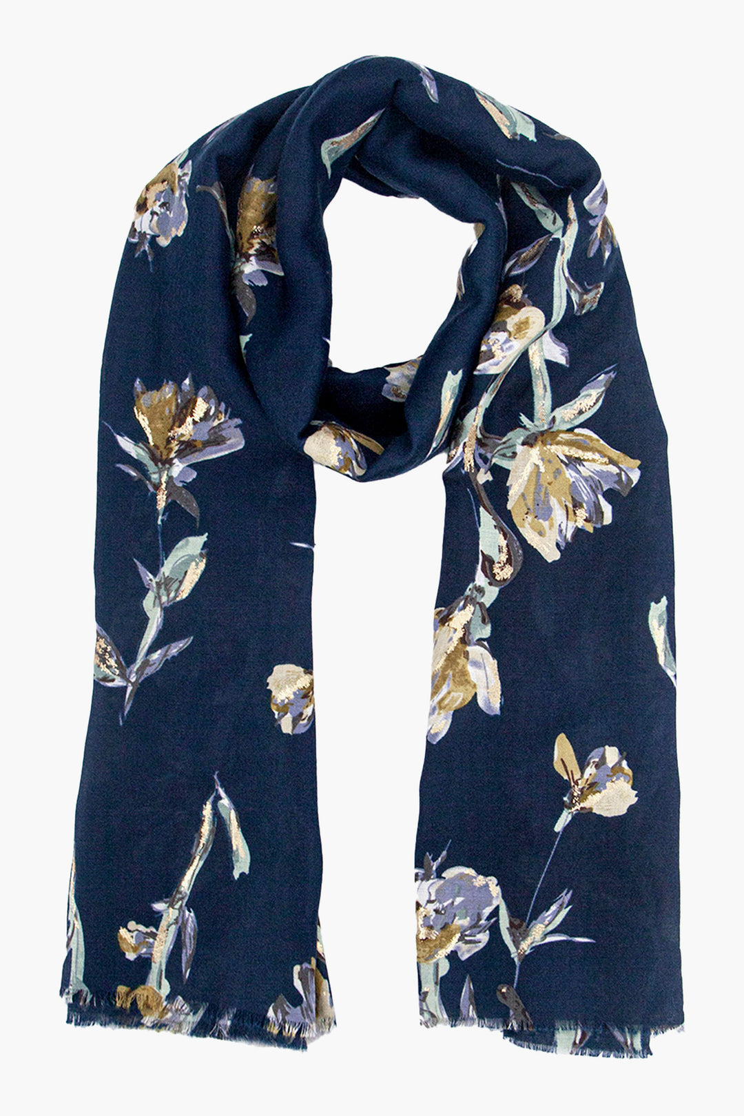 vaeda-navy-blue-floral-lightweight-scarf-vintage-botanic-print