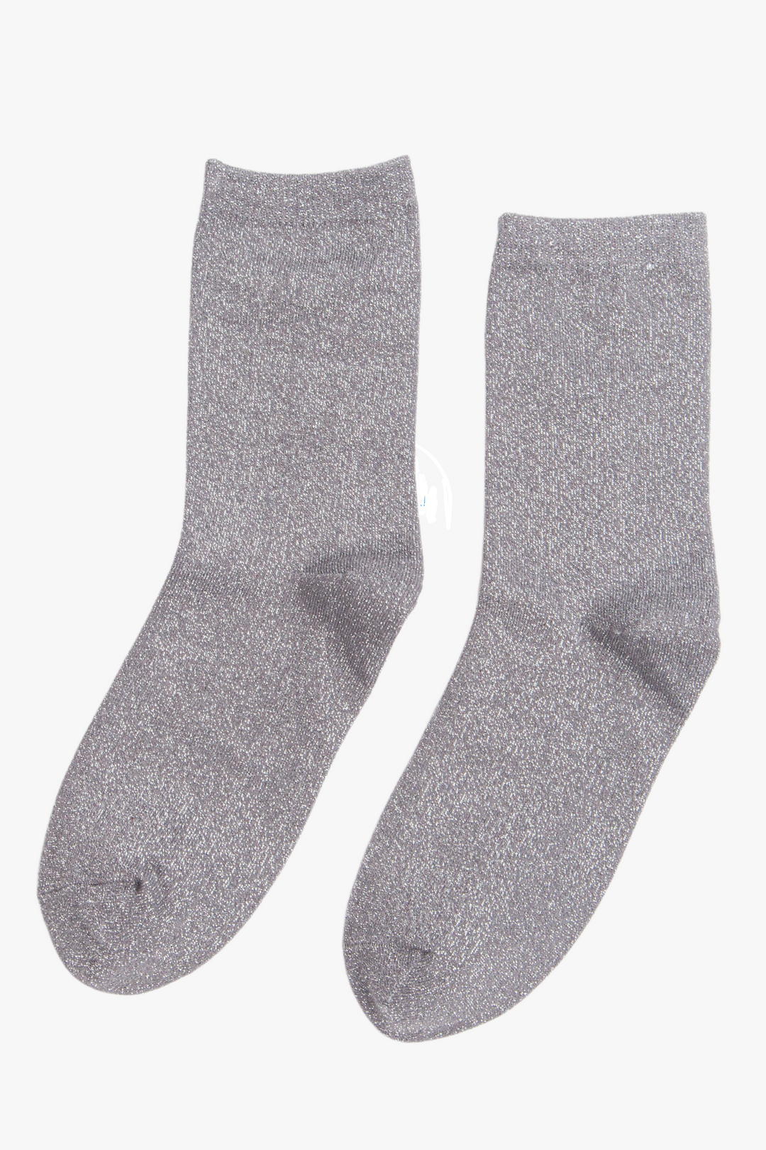 Womens Glitter Socks Silver Sparkly Ankle Socks Shimmer Grey