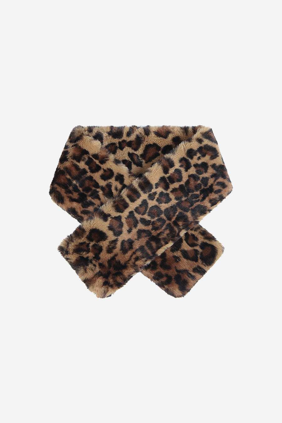Natural Leopard Tuck Through Faux Fur