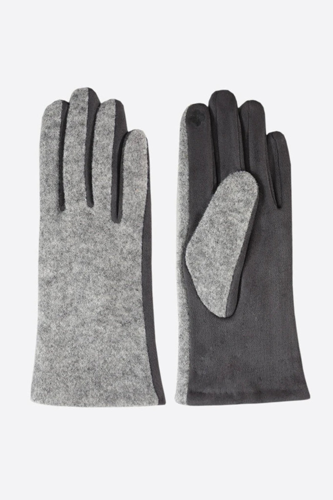 Medium Grey Dark Grey Two Tone Gloves