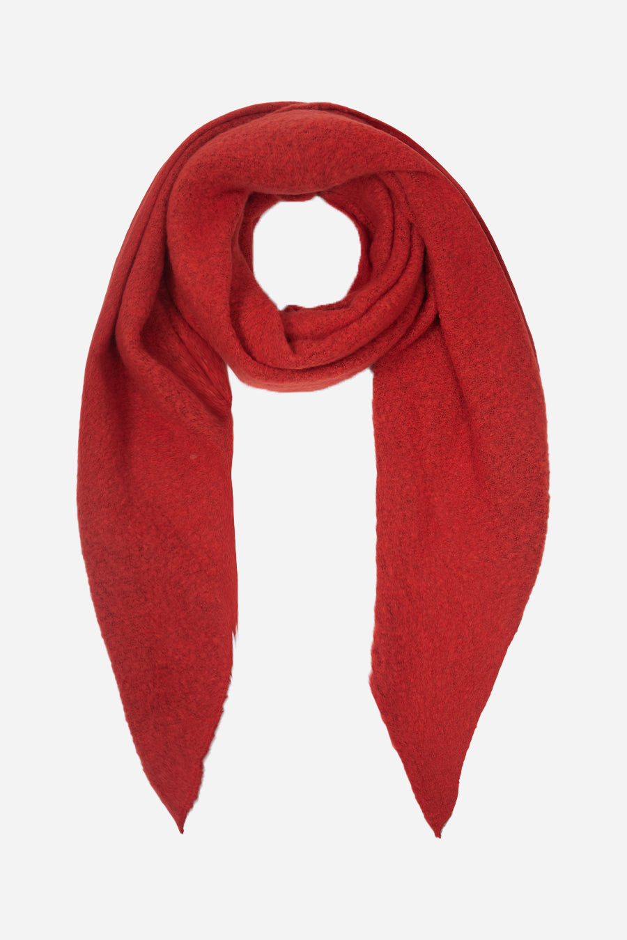 Red Asymmetric Plain Blanket Scarf