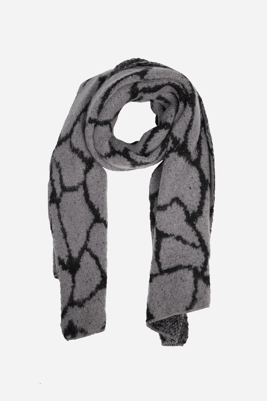 Grey Giraffe Print Blanket Scarf