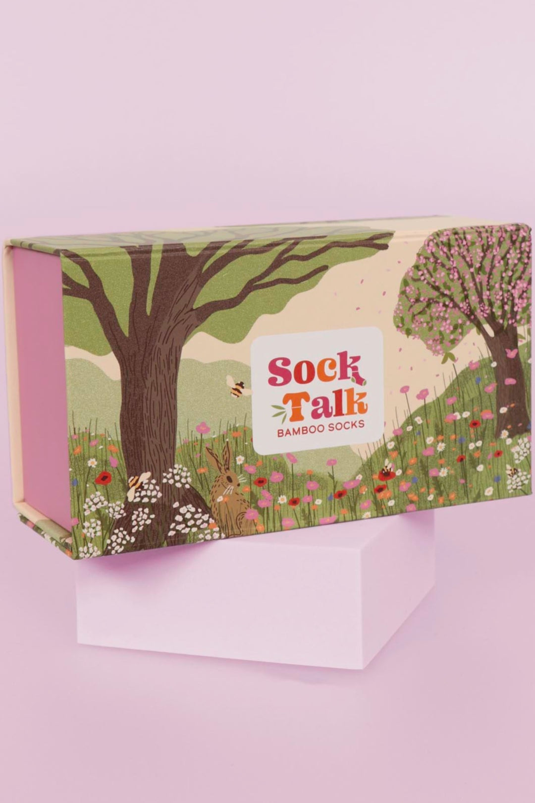 Green Red Meadow Scene Sock Talk Gift Box (Box Only)