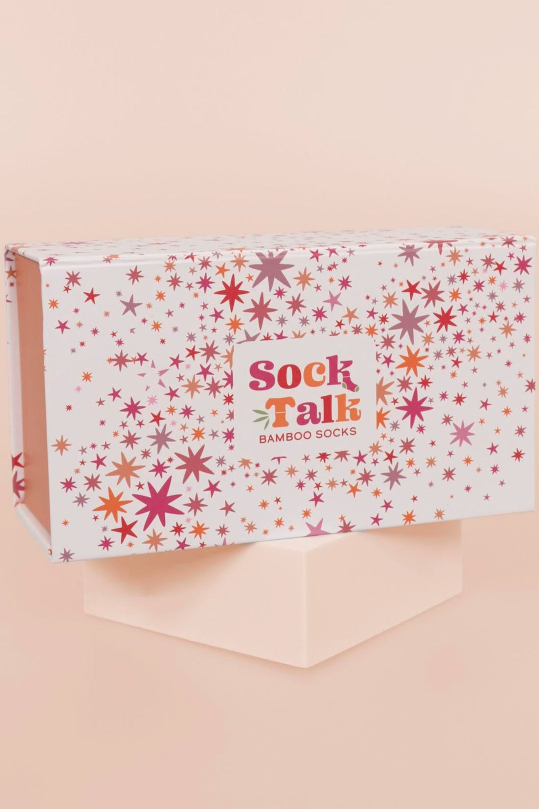 Pink Orange Star Cluster Print Sock Talk Gift Box (Box Only)