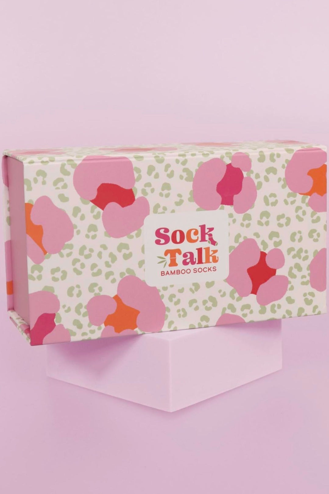 Pink Green Leopard Print Sock Talk Gift Box (Box Only)