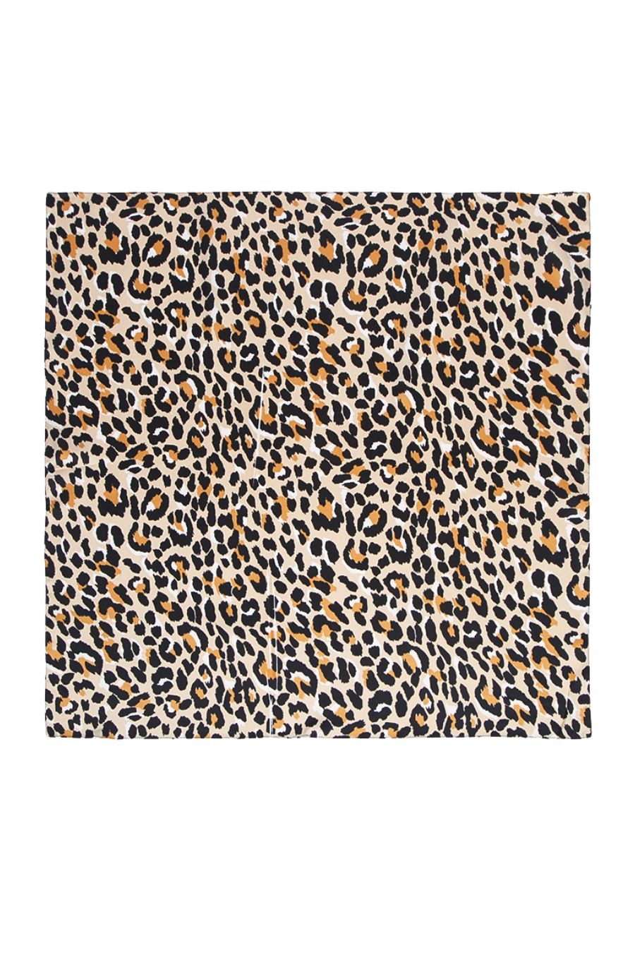 Leopard Print Faux Silk Square Scarf in Cream
