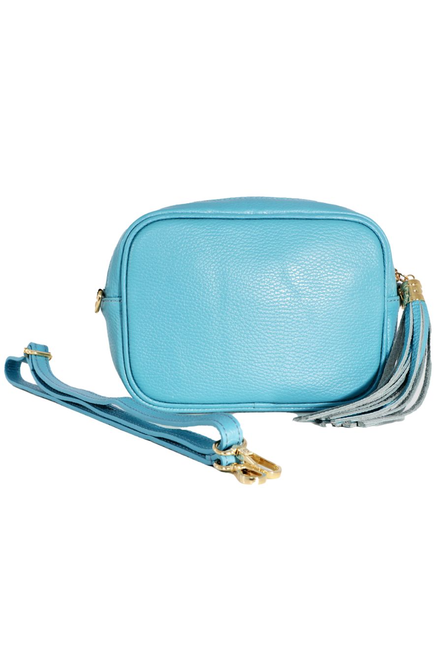 Sarta 100% Italian Leather Beau Crossbody Camera Bag Sky Blue Womens ...