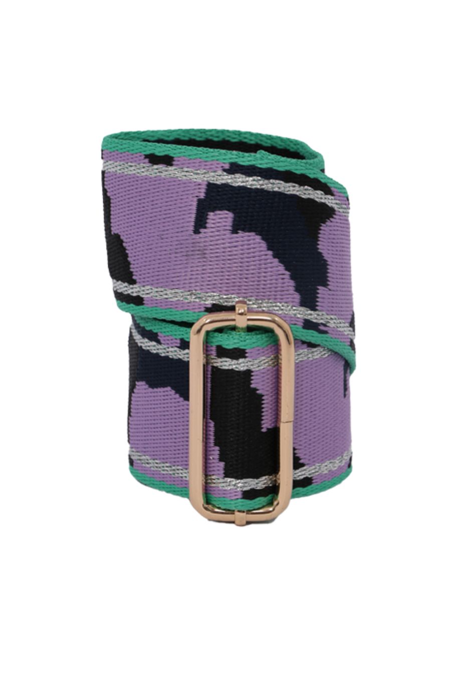 Navy Teal Camouflage Colour Metallic Stripe Bag Strap