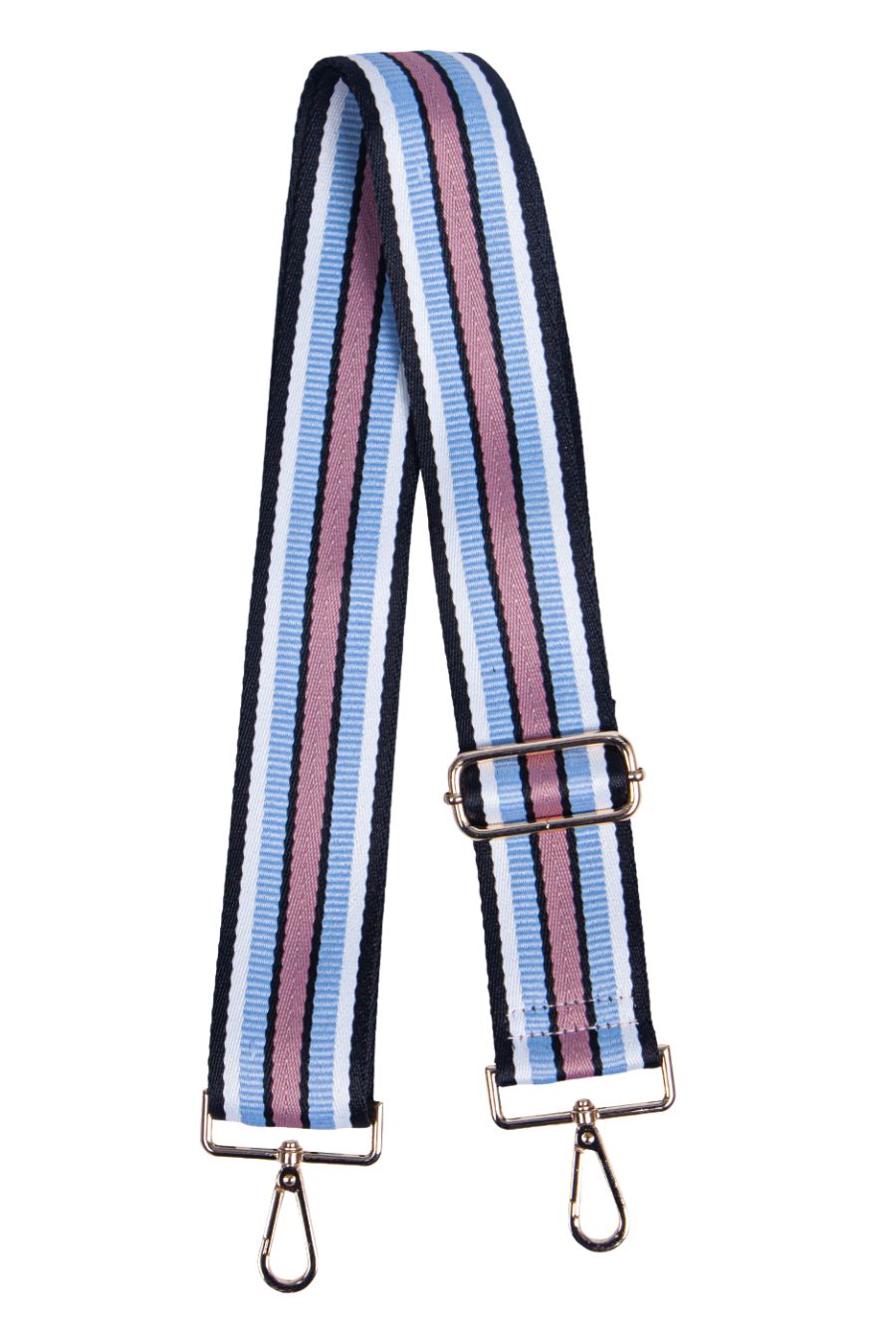 Light Blue Dusty Pink Colourblock Stripe Bag Strap
