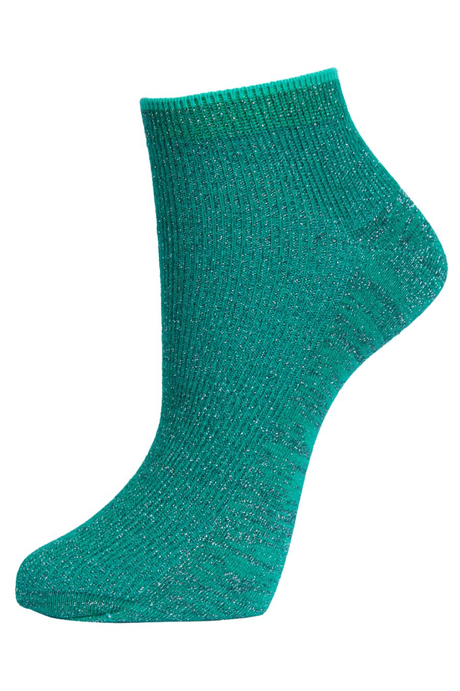 green sparkly glitter trainer socks 