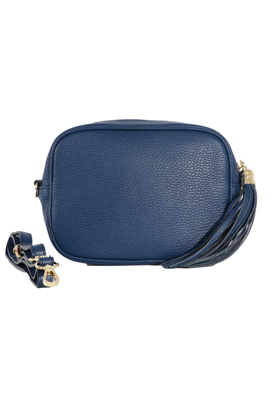 Navy Blue Genuine Italian Leather Camera Bag