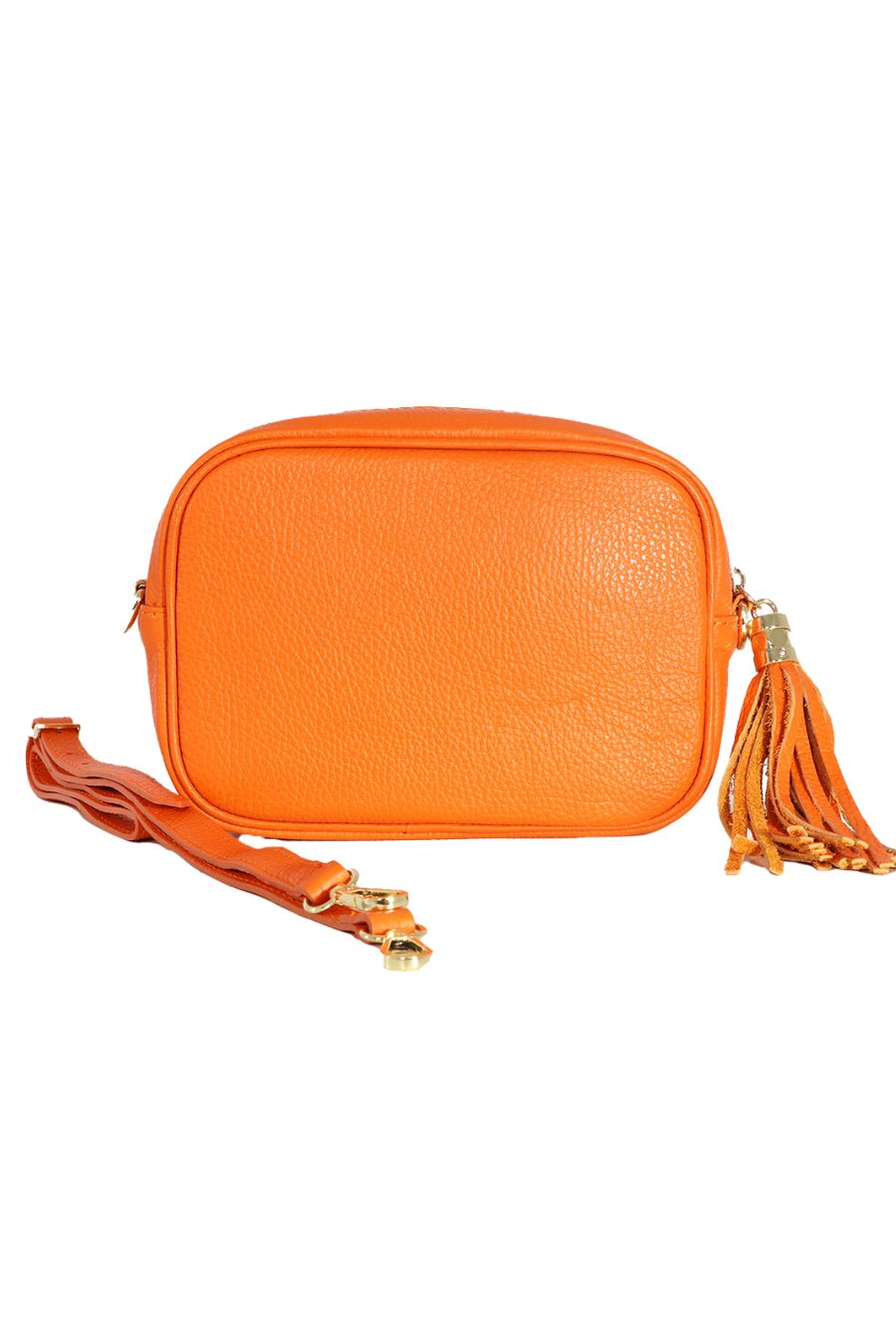 Orange Genuine Italian Leather Camera Bag